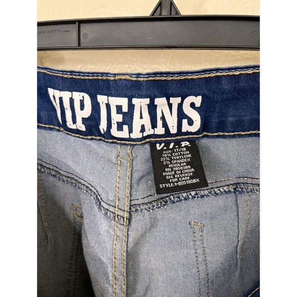 VIP Jeans Womens Blue Distressed Skinny Jeans 17/18 Premium Cotton Blend Stretch - Picture 3 of 7
